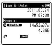 OLYMPUS LS-3,  LS-100,  LS-12,  LS-14,  LS-20,  LS-20M,  LS-3,  LS-5 - Changing the time and date - 1