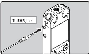 OLYMPUS LS-3,  LS-100,  LS-12,  LS-14,  LS-20,  LS-20M,  LS-3,  LS-5 - Playback through earphone - 1