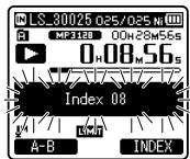 OLYMPUS LS-3,  LS-100,  LS-12,  LS-14,  LS-20,  LS-20M,  LS-3,  LS-5 - Clearing an index mark or a temp mark - 1