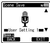 OLYMPUS LS-3,  LS-100,  LS-12,  LS-14,  LS-20,  LS-20M,  LS-3,  LS-5 - When [Scene Save] is selected: - 1