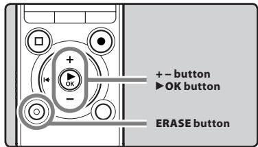 OLYMPUS LS-3,  LS-100,  LS-12,  LS-14,  LS-20,  LS-20M,  LS-3,  LS-5 - Erasing files - 1