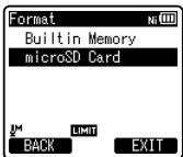OLYMPUS LS-3,  LS-100,  LS-12,  LS-14,  LS-20,  LS-20M,  LS-3,  LS-5 - Formatting the recorder [Format] - 3