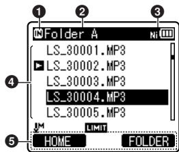 OLYMPUS LS-3,  LS-100,  LS-12,  LS-14,  LS-20,  LS-20M,  LS-3,  LS-5 - File list display - 1