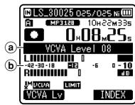 OLYMPUS LS-3,  LS-100,  LS-12,  LS-14,  LS-20,  LS-20M,  LS-3,  LS-5 - Press the  or  button to adjust the start/stop actuation level. - 1
