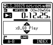 OLYMPUS LS-3,  LS-100,  LS-12,  LS-14,  LS-20,  LS-20M,  LS-3,  LS-5 - Changing the playback speed - 3