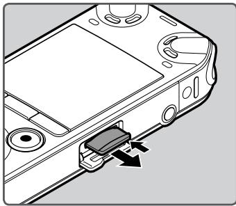 OLYMPUS LS-3,  LS-100,  LS-12,  LS-14,  LS-20,  LS-20M,  LS-3,  LS-5 - Ejecting a microSD card - 1