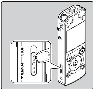 OLYMPUS LS-3,  LS-100,  LS-12,  LS-14,  LS-20,  LS-20M,  LS-3,  LS-5 - Turning on the power - 1