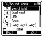OLYMPUS LS-3,  LS-100,  LS-12,  LS-14,  LS-20,  LS-20M,  LS-3,  LS-5 - Press the OK button to move the cursor to the item to set. - 1