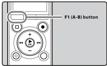 OLYMPUS LS-3,  LS-100,  LS-12,  LS-14,  LS-20,  LS-20M,  LS-3,  LS-5 - How to begin segment repeat playback - 1
