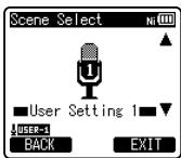 OLYMPUS LS-3,  LS-100,  LS-12,  LS-14,  LS-20,  LS-20M,  LS-3,  LS-5 - When [Scene Select] is selected: - 1