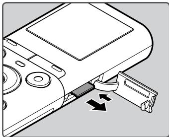OLYMPUS VN-712PC, VN-711PC, VN-713PC - Ejecting a microSD card - 1