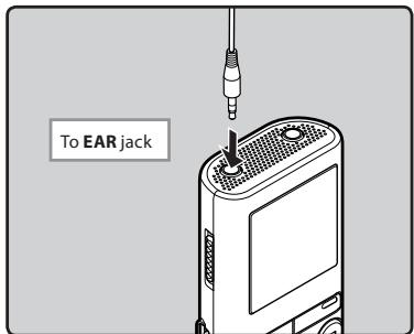 OLYMPUS VN-712PC, VN-711PC, VN-713PC - Playback through earphones - 1