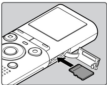 OLYMPUS VN-712PC, VN-711PC, VN-713PC - Inserting a microSD card - 2