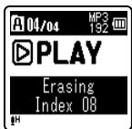 OLYMPUS VN-712PC, VN-711PC, VN-713PC - Clearing an index mark or a temp mark - 3