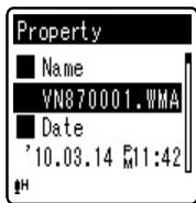 OLYMPUS VN-8500 PC DNS,  VN-8500PC,  VN-8500PC ME-32,  VN-850PC ME-52 - ① Select [Property] from the menu on the [File Menu]. - 1