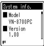OLYMPUS VN-8500 PC DNS,  VN-8500PC,  VN-8500PC ME-32,  VN-850PC ME-52 - ① Select [System info.] from the menu on the [Device Menu]. - 1