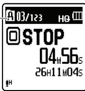 OLYMPUS VN-8500 PC DNS, VN-8500PC, VN-8500PC ME-32, VN-850PC ME-52 - ① Press the FOLDER/INDEX/SCENE button to select the desired folder. - 1
