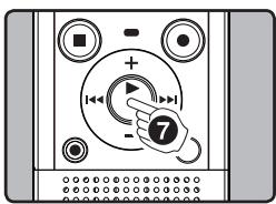 OLYMPUS VN-8500 PC DNS, VN-8500PC, VN-8500PC ME-32, VN-850PC ME-52 - ⑥ Press the + or - button to change the setting. - 2