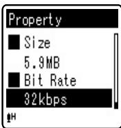 OLYMPUS VN-8500 PC DNS,  VN-8500PC,  VN-8500PC ME-32,  VN-850PC ME-52 - ① Select [Property] from the menu on the [File Menu]. - 2
