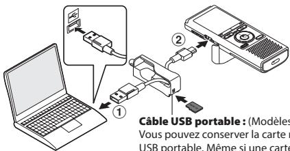 OLYMPUS WS-832 - Connexion de l'enregistreur vocal à un ordinateur - 1
