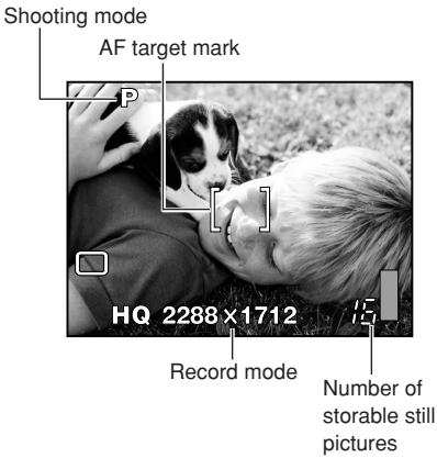 OLYMPUS AZ-2 ZOOM - Place the AF target mark on the subject while viewing the monitor to compose your shot. - 1