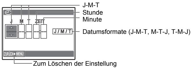 OLYMPUS FE-280 - Informationen zum Datums- und Zeiteinstellungsmenü - 1
