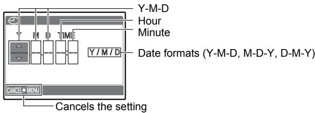 OLYMPUS FE-280 - About the date and time setting screen - 1