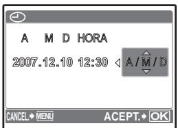 OLYMPUS FE-280 - c. Presione los botones △/□ y ▽ para seleccionar [M]. - 4