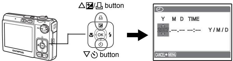 OLYMPUS FE-280 - a. Press the △/□ and ▽ √ buttons to select [Y]. - 1