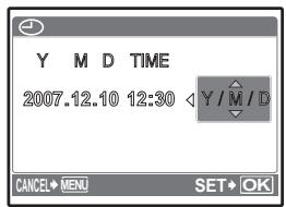 OLYMPUS FE-280 - c. Press the △/□ and ▽ √ buttons to select [M]. - 4