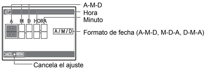 OLYMPUS FE-280 - Acerca de la pantalla de ajuste de fecha y hora - 1
