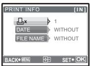 OLYMPUS STYLUS 770 SW - Setting the number of prints and data to be printed - 1