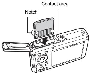 OLYMPUS STYLUS 770 SW - Orient the card as shown, and insert it into the card slot as shown in the illustration. - 1