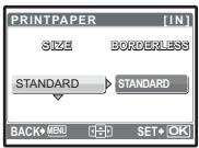 OLYMPUS STYLUS 770 SW - Setting the print paper - 1