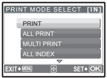 OLYMPUS STYLUS 770 SW - In the [PRINT MODE SELECT] screen, press MENU/#. - 1