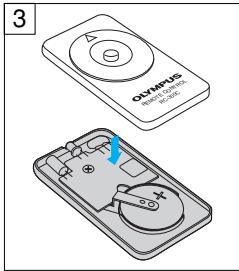 OLYMPUS STYLUS SELECT 105 - How to replace the battery of the remote control (RC-300C) - 3