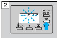 OLYMPUS STYLUS SELECT 105 - CORRECTING THE DATE AND TIME (Quartzdate models only) - 2