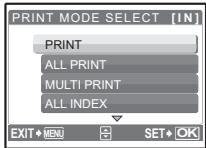 OLYMPUS µ 740 - In the [PRINT MODE SELECT] screen, press MENU. - 1