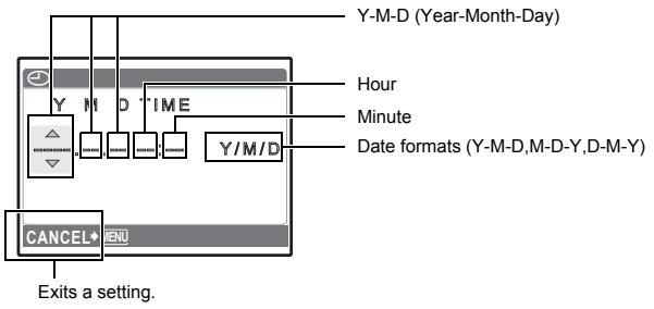 OLYMPUS µ 740 - About the date and time setting screen - 1