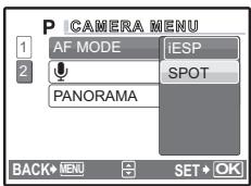 OLYMPUS µ 740 - Press  to select [iESP] or [SPOT], and press OK. - 2
