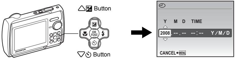 OLYMPUS Μ 850SW - a. Press the △ button and the ▽ button to select [Y]. - 1