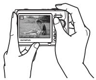 OLYMPUS Μ 850SW - a. Hold the camera. - 2