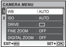 OLYMPUS Μ 850SW - Use the arrow pad △▽ to select [AF MODE], and press OK FUNC. - 1