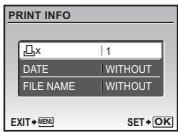 OLYMPUS Μ 850SW - Setting the number of prints and data to be printed - 1