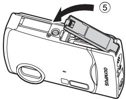 OLYMPUS Μ 850SW - b. Insert the battery and an xD-Picture Card (optional) in the camera. - 4