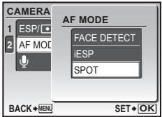 OLYMPUS Μ 850SW - Use the arrow pad △▽ to select [FACE DETECT], [iESP] or [SPOT], and press OK FUNC. - 1