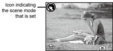 OLYMPUS FE-360 - Use 2 to select the best shooting mode for the scene, and press the OK button. - 1