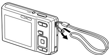 OLYMPUS FE-360 - Attaching the camera strap - 1