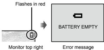 OLYMPUS FE-360 - When to charge the batteries - 1