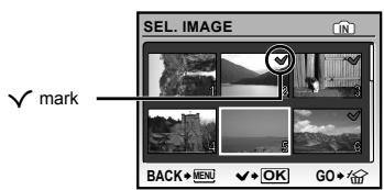 OLYMPUS FE-360 - To individually select and erase images [SEL. IMAGE] - 1